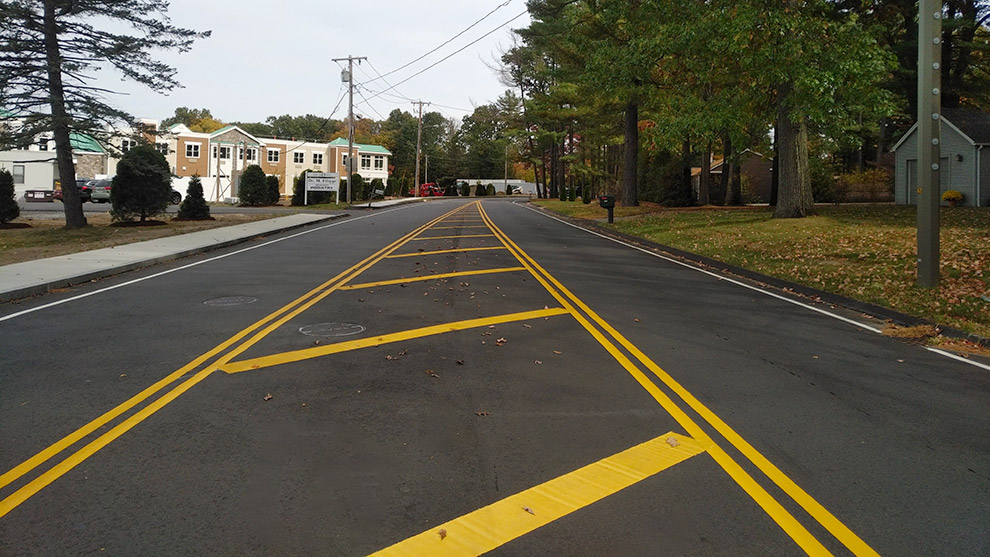 Completed project showing paved road