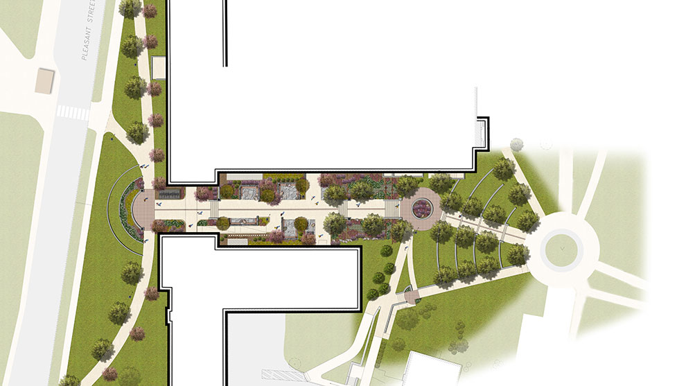 Morrill Science Center green infrastructure plan rendering