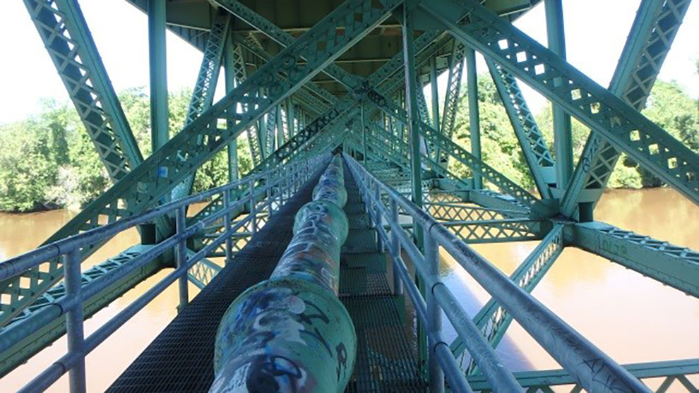 View of the structure under the bridge