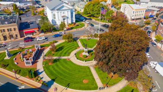 overhead image of Woburn, MA